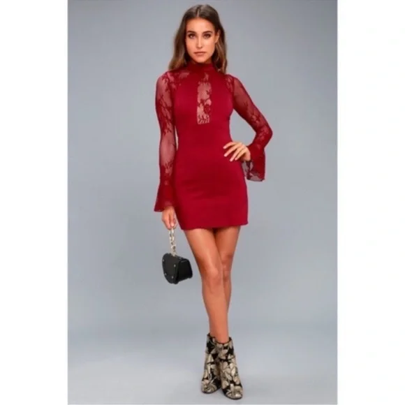 Free People Red It's Now or Never Illusion
Mini Dress Small - Picture 1 of 11